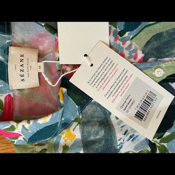 SOLD NWT Sézane Pierro shirt 34/2 XS - Picture 6 of 6